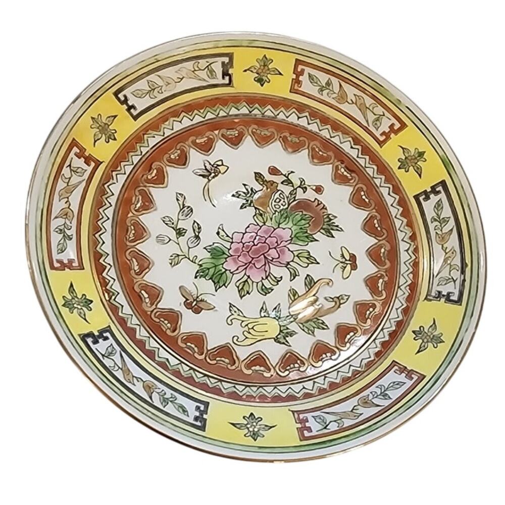 Decorative Floral Plates Set of 4 – 5.5" Multicolor – Vintage Style